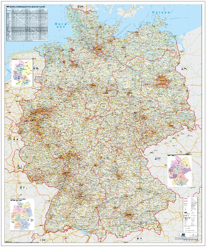 Verkehrswegekarte Deutschland