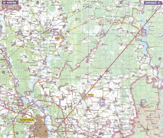 Подробная карта могилевской области со всеми населенными пунктами