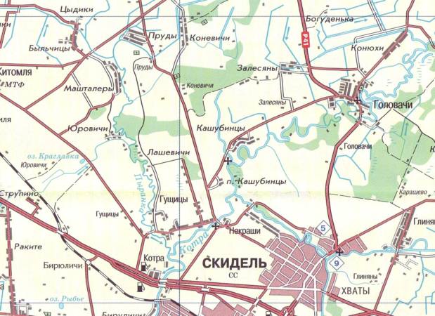 Карта щучинского района гродненской области с деревнями и дорогами