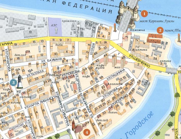 Карта г советска калининградской области с улицами и номерами домов