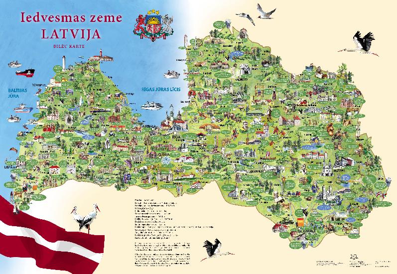 Maps Wall Maps Iedvesmas Zeme Latvija Bilzu Karte